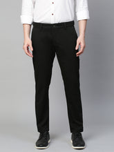Genips Men's Bottle Green Cotton Stretch Caribbean Slim Fit Solid Trousers